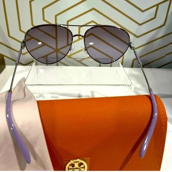 TORY BURCH TY6098 AVIATOR SUNGLASSES - Picture 4 of 6